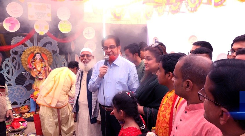 কুমিল্লায় হিন্দু ধর্মাবলম্বীদের সাথে সরস্বতী পূজার শুভেচ্ছা বিনিময় করেন এমপি বাহার